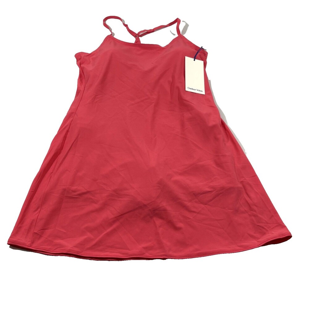 Outdoor Voices Womens Petunia Pink Athletic Exercise Mini Dress Lined Sz L NWT